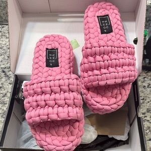 ShuShop Bubble Pink Braided Slide Slippers